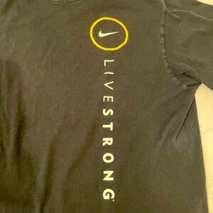 Men's Black Nike "Live Strong" Short Sleeve T-Shirt Size Xl Slim Fit